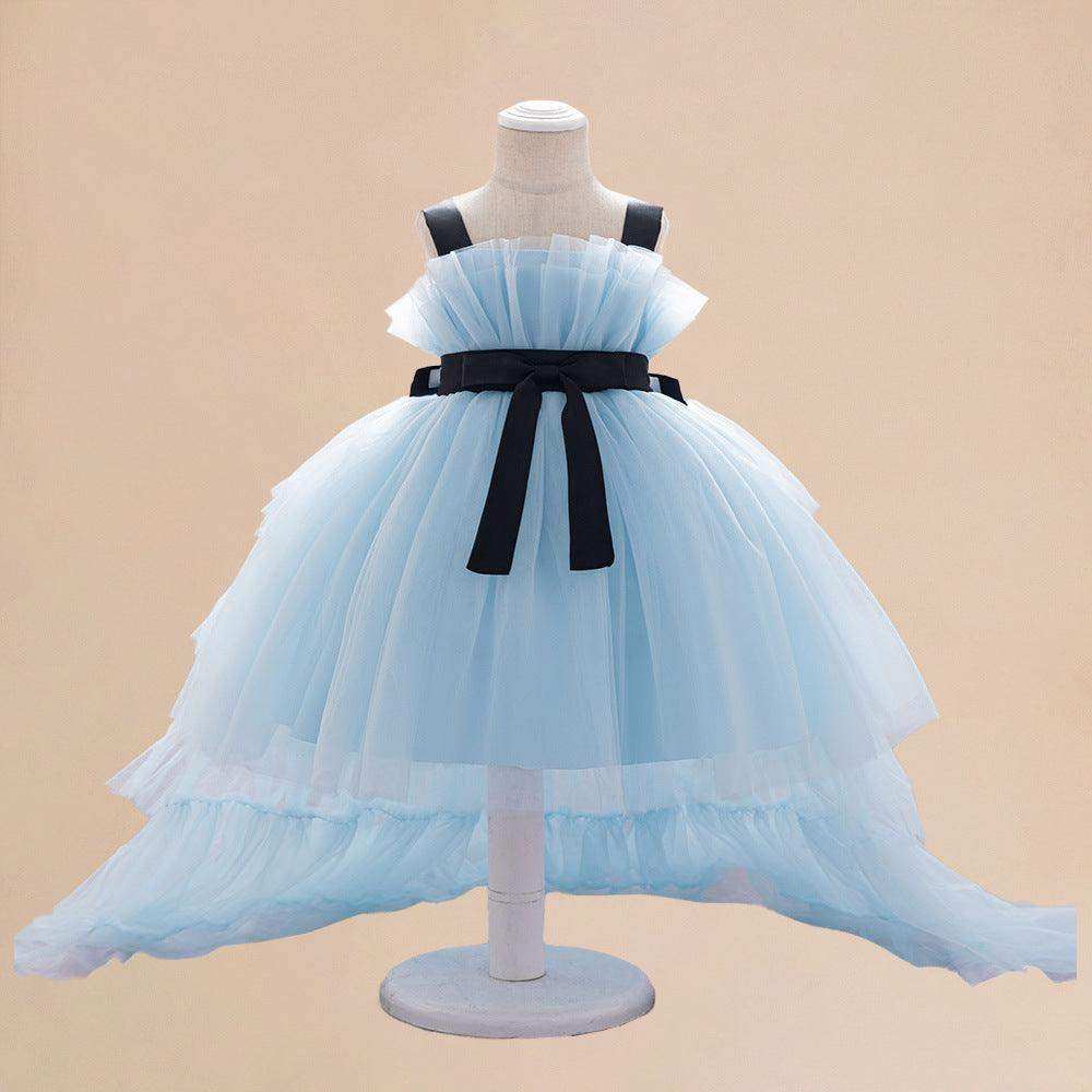 Summer Baby Kids Girls Princess Sleeveless Ribbon Butterfly Bow Tailcoat Tulle Dress - Skoutley Outdoors LLC