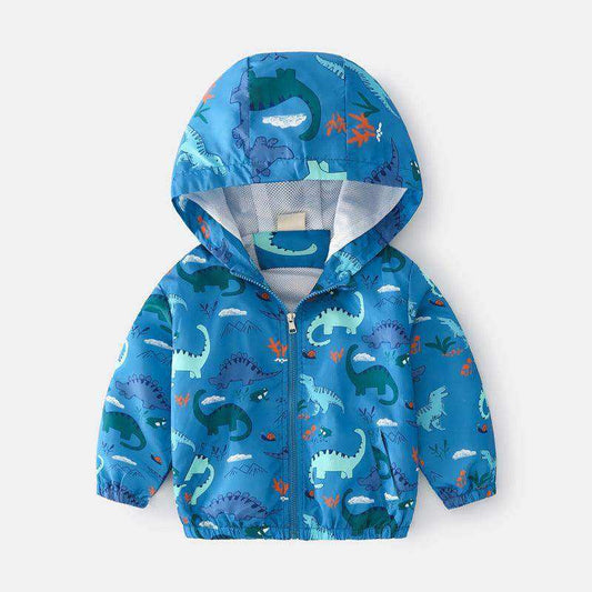 Baby Boy Cartoon Pattern Zipper Front Design Mesh Cloth Jacket Coat - Skoutley Outdoors LLC