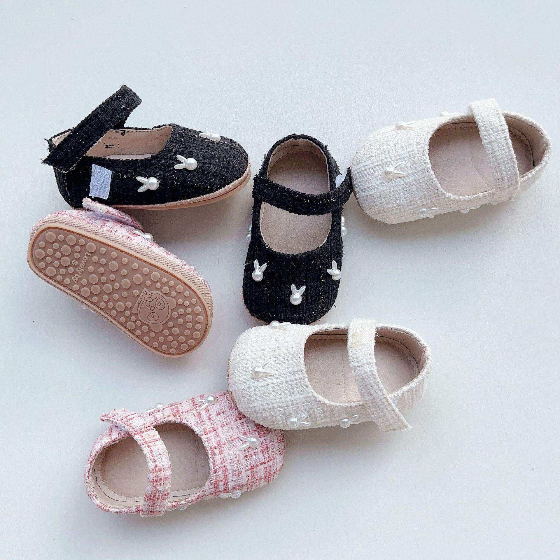 Spring Baby Girl Pearl Bunny Toddler Soft-Sole Anti-Slip Walking Shoes - Skoutley Outdoors LLC