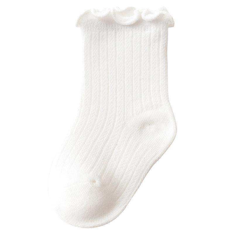 Baby Solid Color Mesh Breathable Ruffle Design Socks - Skoutley Outdoors LLC