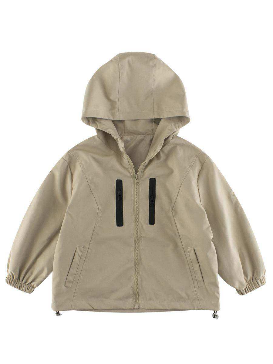 European and American Style Kids’ Outerwear: Color Patchwork Long Sleeves Single Breasted Hooded Coat for Children - Skoutley Outdoors LLC