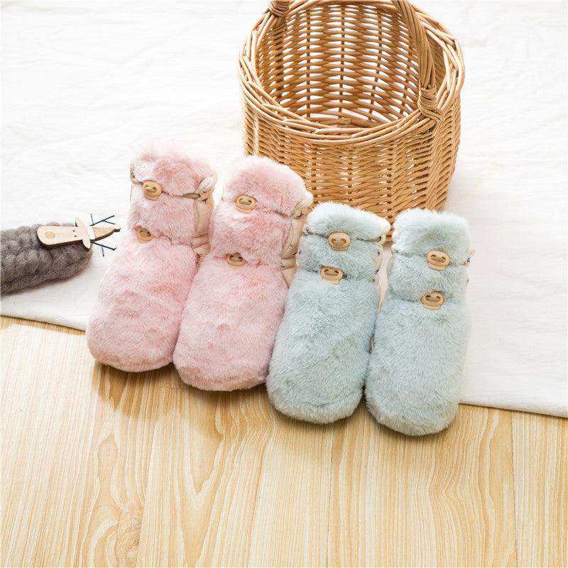 Newborn Baby Solid Color Plush Warm Shoes Outfits In Autumn & Winter - Skoutley Outdoors LLC