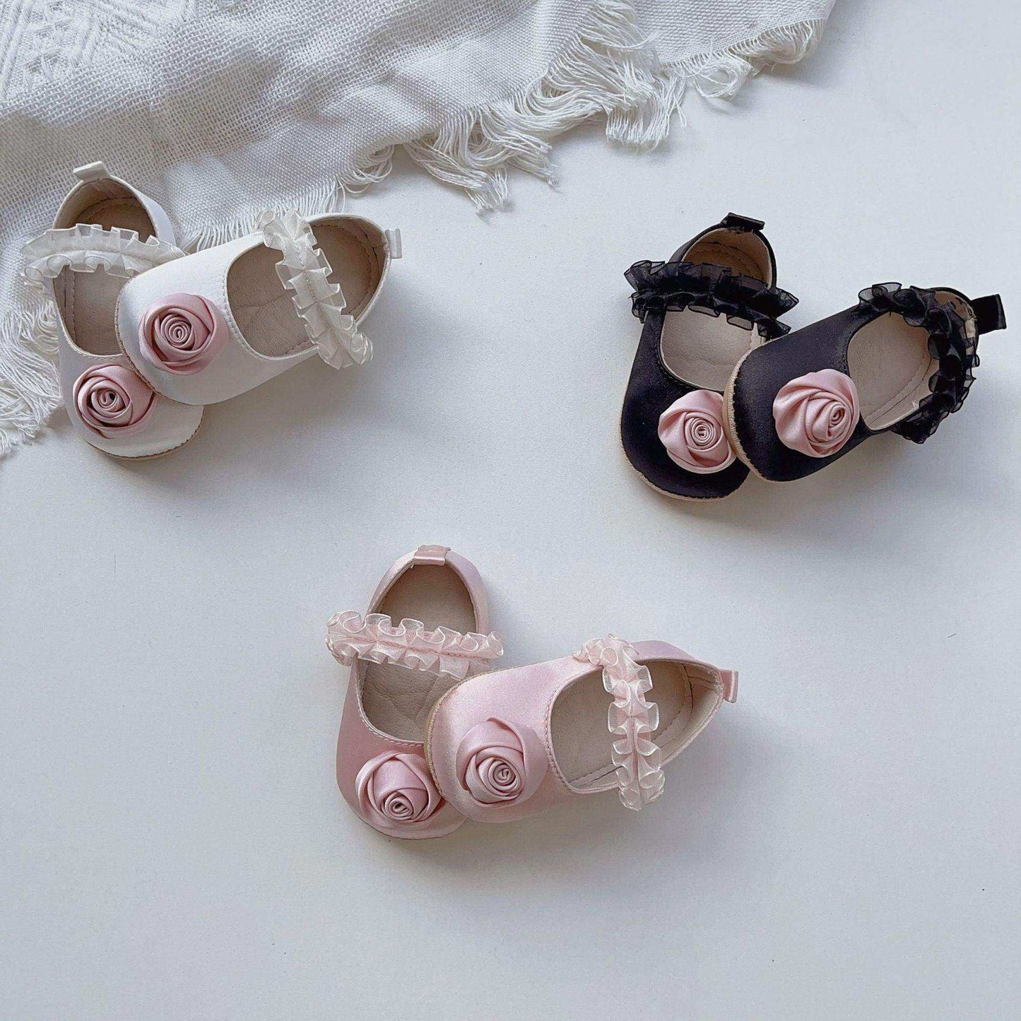 New Arrival Baby Girl 3D Flower Ruffle Lace Toddler Soft-Sole Anti-Slip Walking Shoes - Skoutley Outdoors LLC