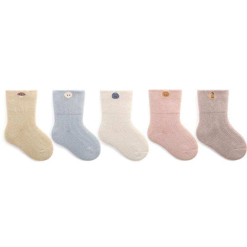 Baby Embroidered Pattern Thickened Warm Mid Tube Socks - Skoutley Outdoors LLC