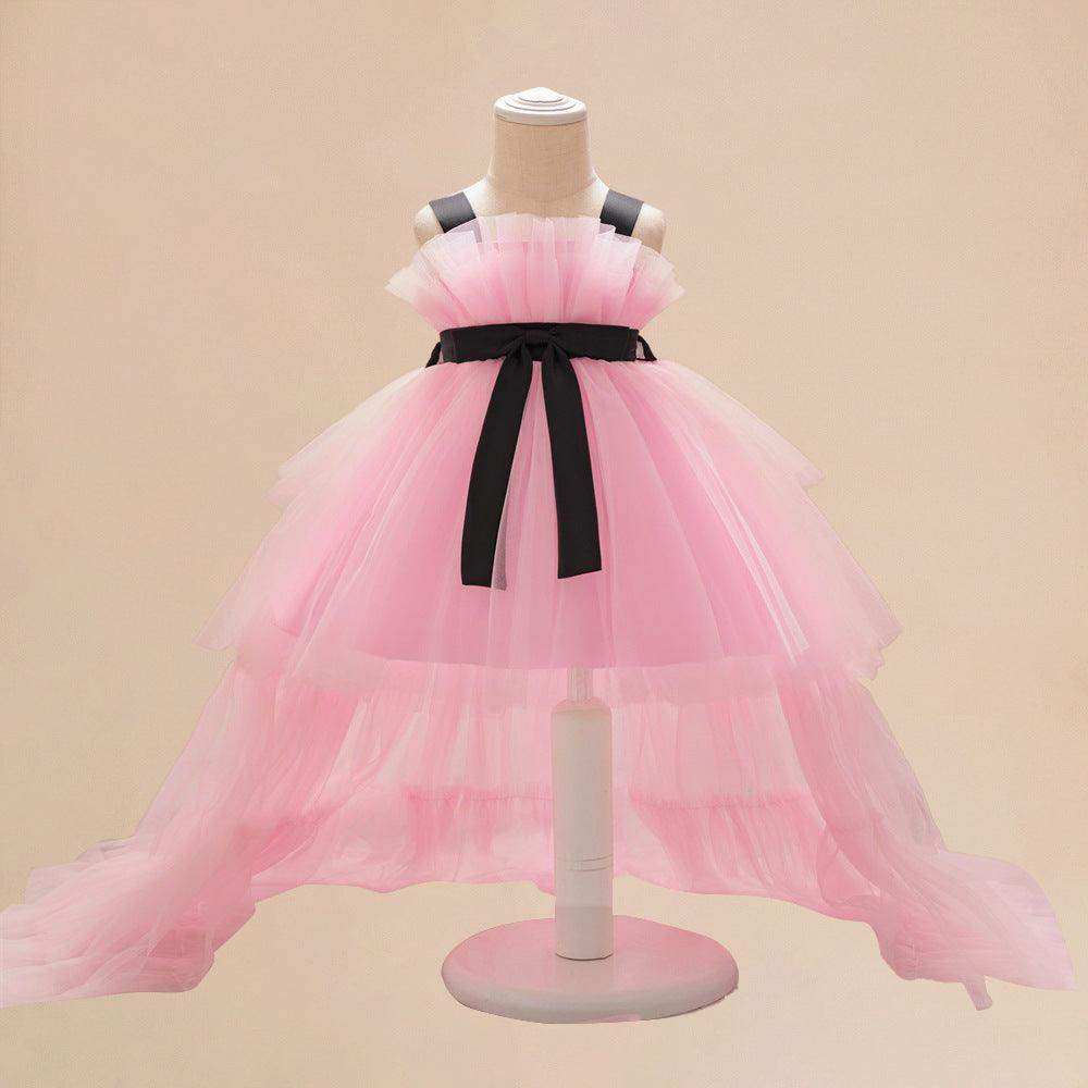 Summer Baby Kids Girls Princess Sleeveless Ribbon Butterfly Bow Tailcoat Tulle Dress - Skoutley Outdoors LLC