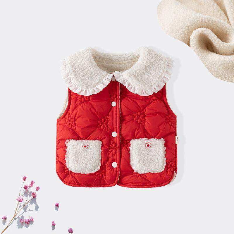 Adorable Infant Baby Girls Sleeveless Flowers Pattern Single Breasted Vest Coat - Skoutley Outdoors LLC