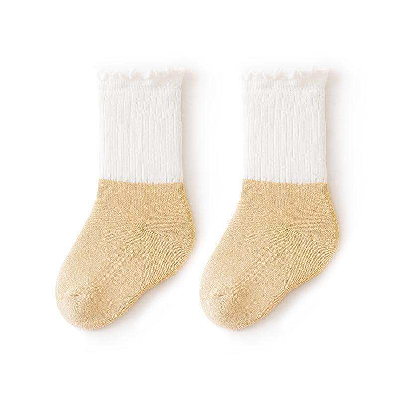 Baby Kids Unisex Color Patchwork Comfortable Ruffle Fringe Crew Socks - Skoutley Outdoors LLC