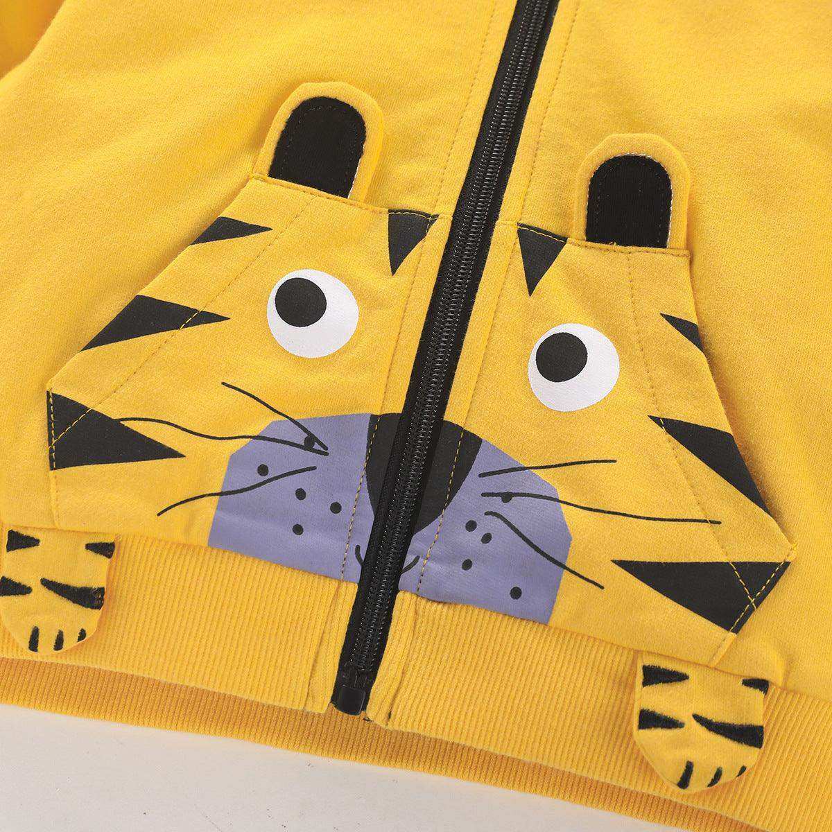 Baby Boy Cartoon Tiger Graphic Zipper Front Design Cotton Coat - Skoutley Outdoors LLC