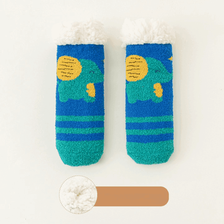 Baby Cartoon Pattern Thickened Lambswool Coral Fleece Socks - Skoutley Outdoors LLC