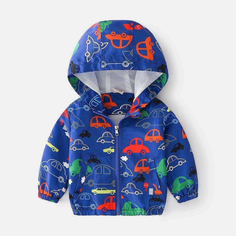 Baby Boy Cartoon Pattern Zipper Front Design Mesh Cloth Jacket Coat - Skoutley Outdoors LLC