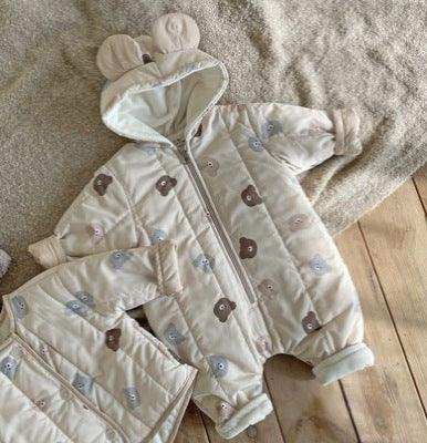 Baby Bear Print Pattern Quilted Warm Coat & Jumpsuit - Skoutley Outdoors LLC