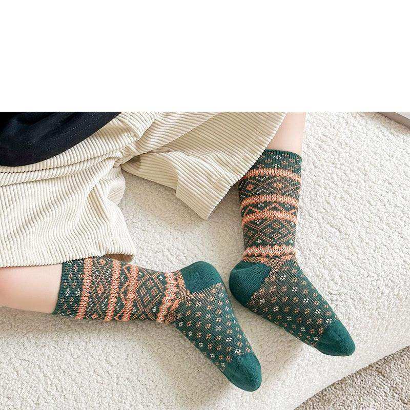 Kids Unisex Vintage Pattern Comfortable Crew Socks Set - Skoutley Outdoors LLC