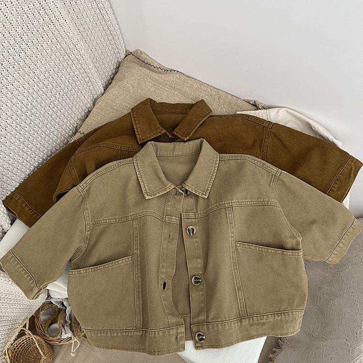 Baby Solid Color Demin Cool Japan Style Jacket Coat - Skoutley Outdoors LLC