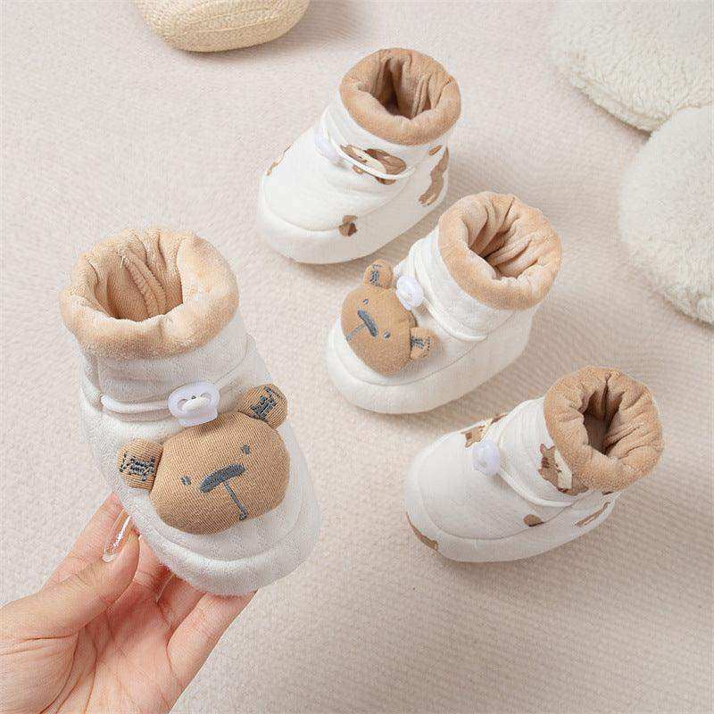 Autumn and Winter Anti-slip Soft Sole Baby Shoes with Fleece-lined Thick Cotton-padded Fabric - Skoutley Outdoors LLC