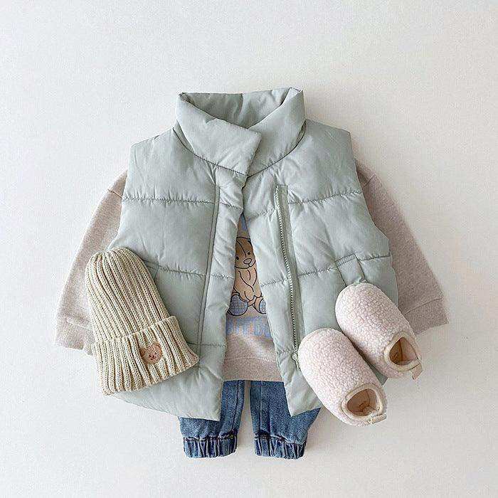 Baby Solid Color Quilted Thickened Vest Coat In Winter - Skoutley Outdoors LLC