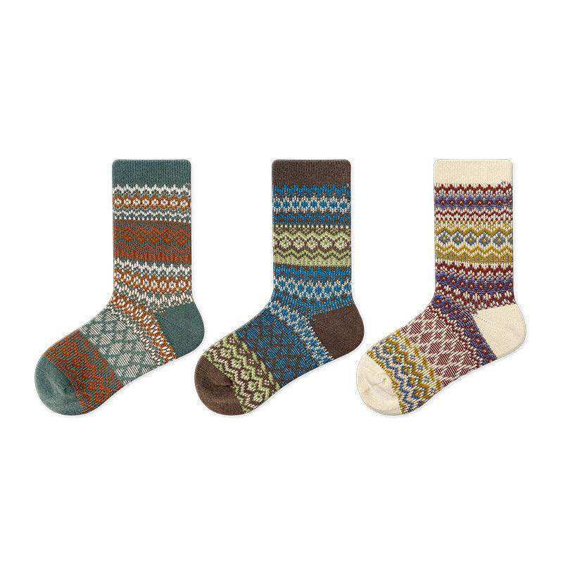 Kids Unisex Vintage Pattern Comfortable Crew Socks Set - Skoutley Outdoors LLC