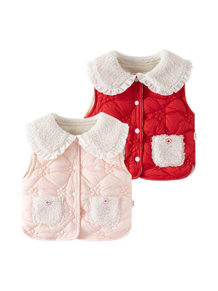 Adorable Infant Baby Girls Sleeveless Flowers Pattern Single Breasted Vest Coat - Skoutley Outdoors LLC