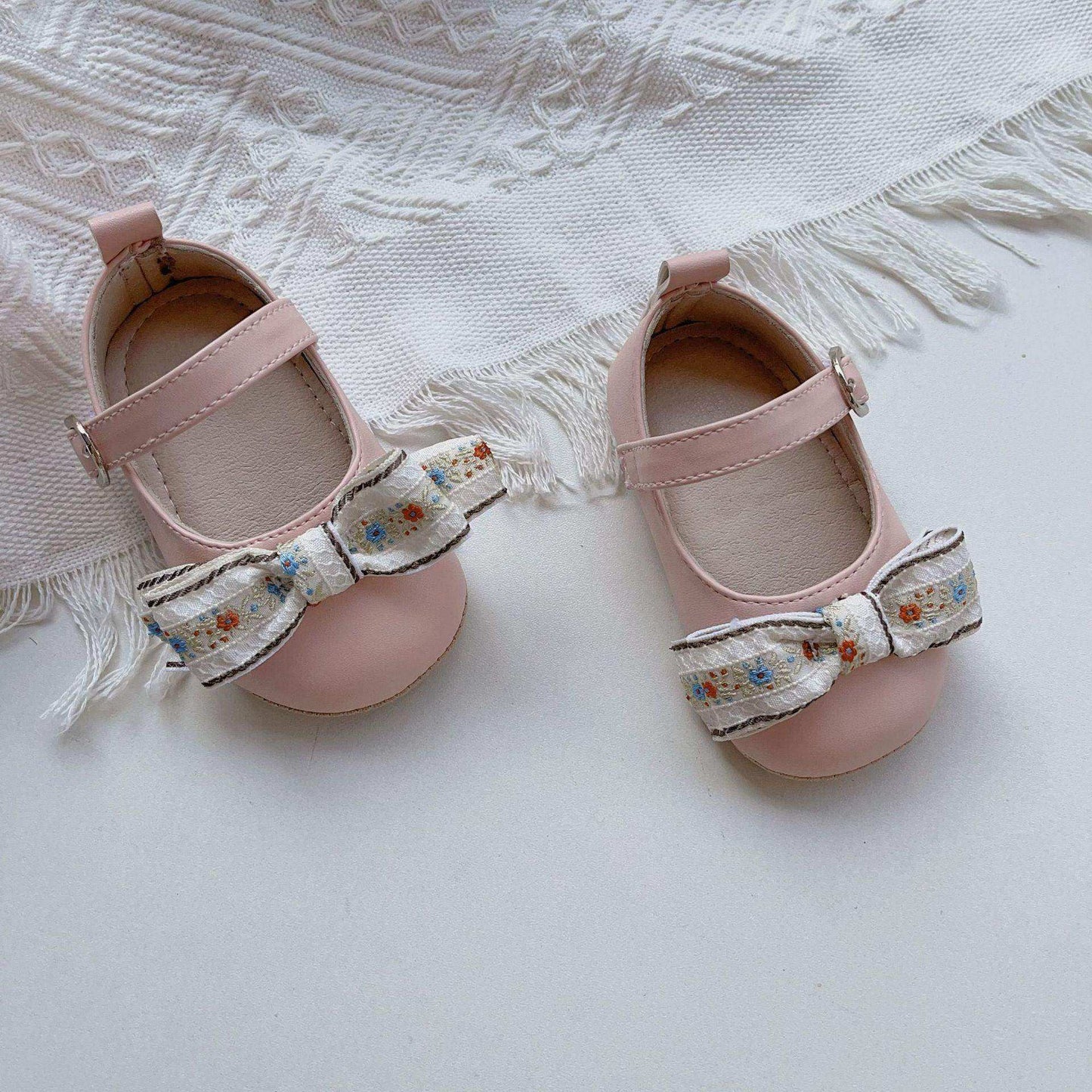 New Arrival Baby Girl Floral Embroidery Bow Toddler Soft-Sole Anti-Slip Walking Shoes - Skoutley Outdoors LLC