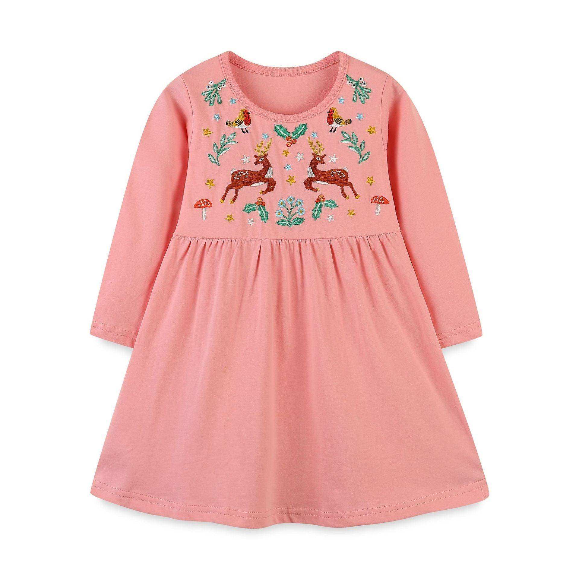 Autumn Embroidered Pattern Long Sleeve Cartoon Dress - Skoutley Outdoors LLC