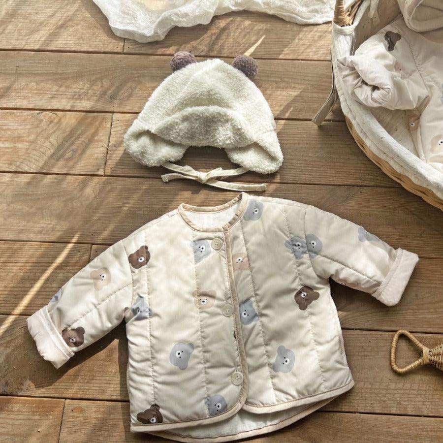 Baby Unisex Little Bear Head Thickened Long Sleeves Cardigan Coat In Winter - Skoutley Outdoors LLC