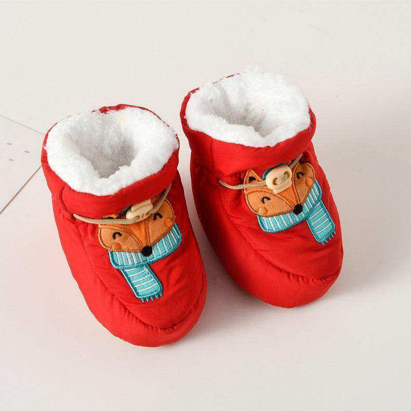 Arrival Baby Animals Cartoon Pattern Anti-slip Fleece-lined Toddler Cotton Shoes - Skoutley Outdoors LLC