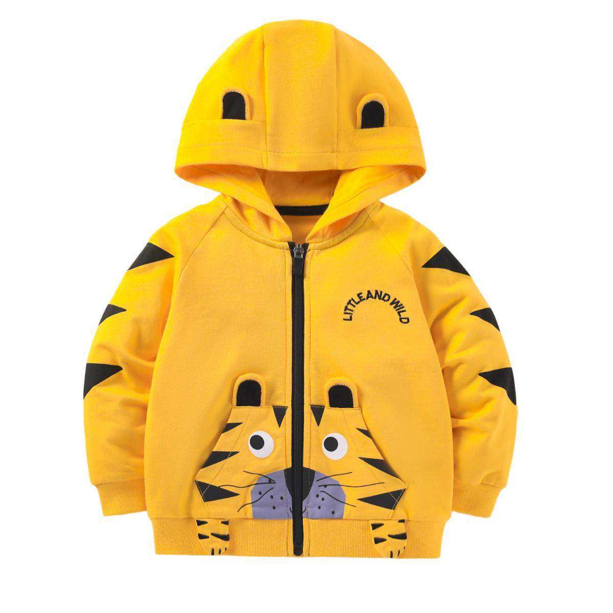 Baby Boy Cartoon Tiger Graphic Zipper Front Design Cotton Coat - Skoutley Outdoors LLC