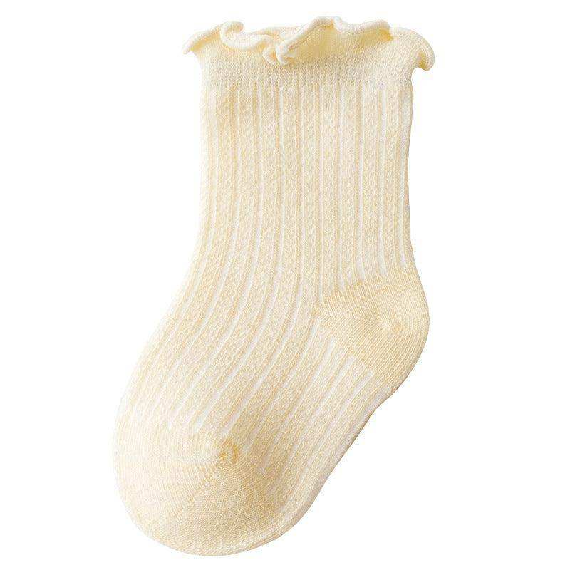 Baby Solid Color Mesh Breathable Ruffle Design Socks - Skoutley Outdoors LLC