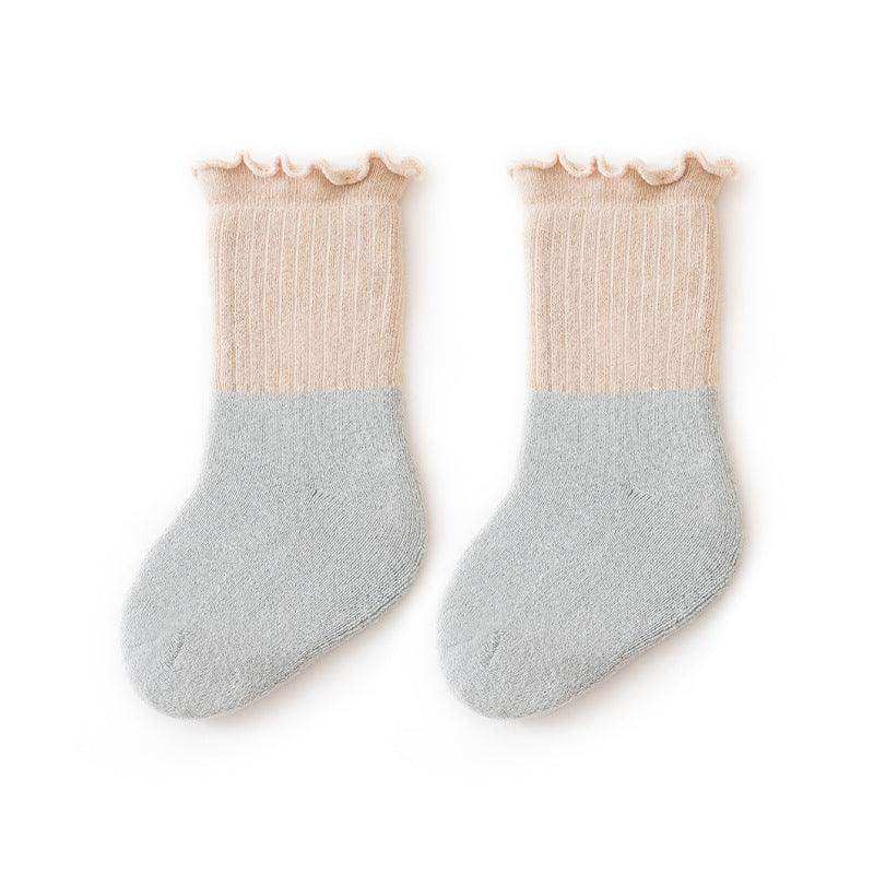 Baby Kids Unisex Color Patchwork Comfortable Ruffle Fringe Crew Socks - Skoutley Outdoors LLC