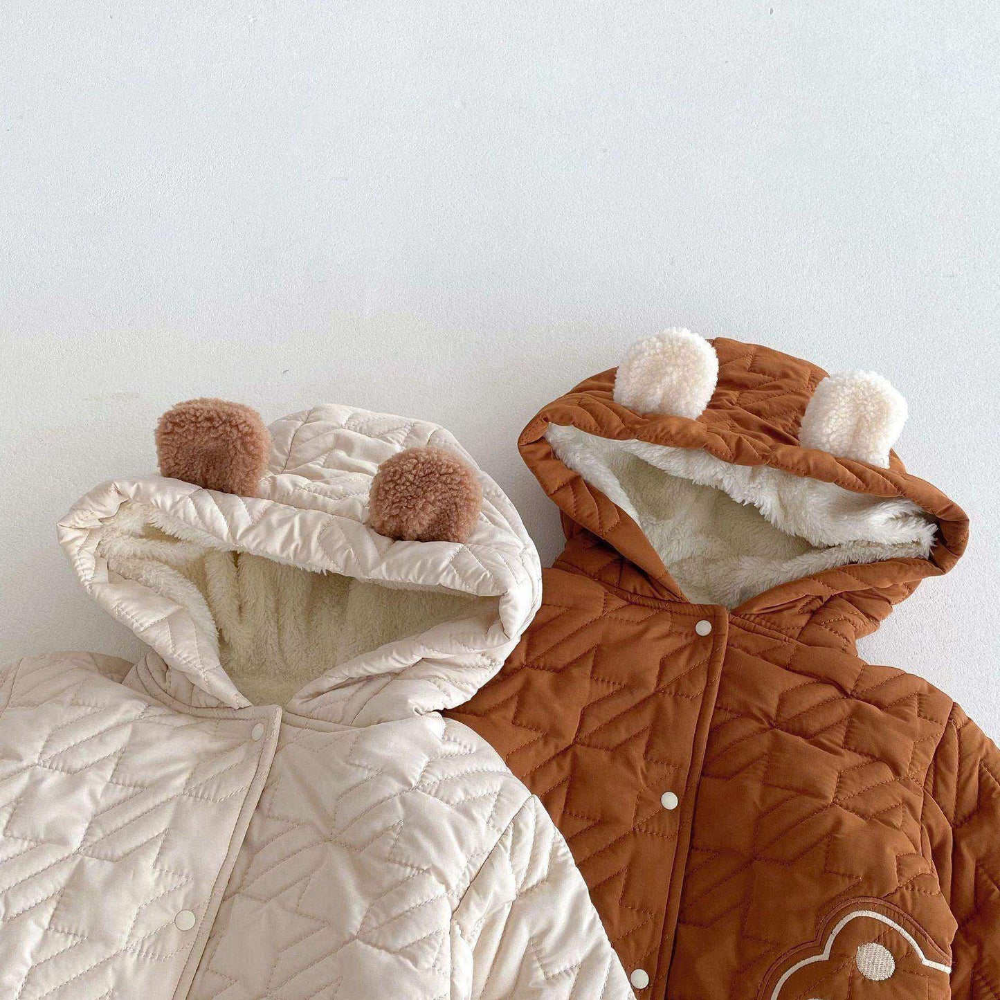 Winter Infant Baby Unisex Teddy Paws Pattern Long Sleeves Coat With Thick Pants Cute Sets - Skoutley Outdoors LLC