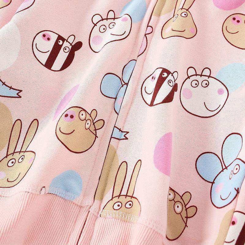 Baby Girl Cartoon Animals Print Pattern Long Sleeve Cute Zipper Coat - Skoutley Outdoors LLC