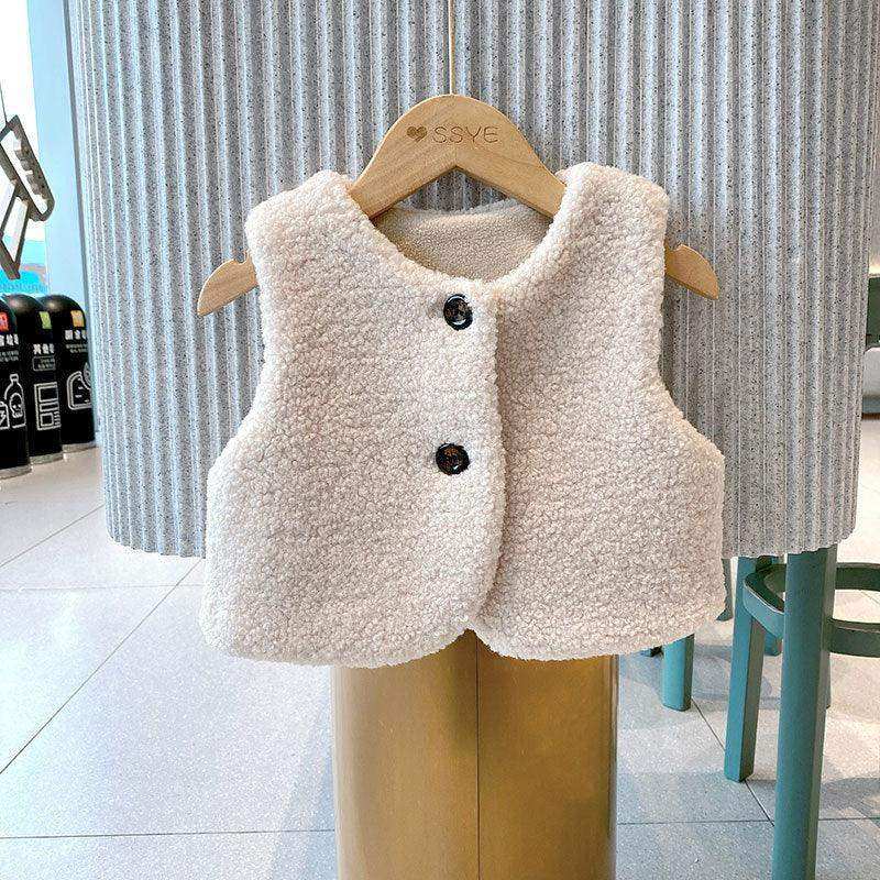 Baby Berber Fleece Design Button Front Warm Coat Vest - Skoutley Outdoors LLC