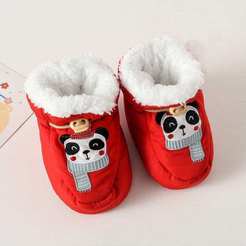 Arrival Baby Animals Cartoon Pattern Anti-slip Fleece-lined Toddler Cotton Shoes - Skoutley Outdoors LLC