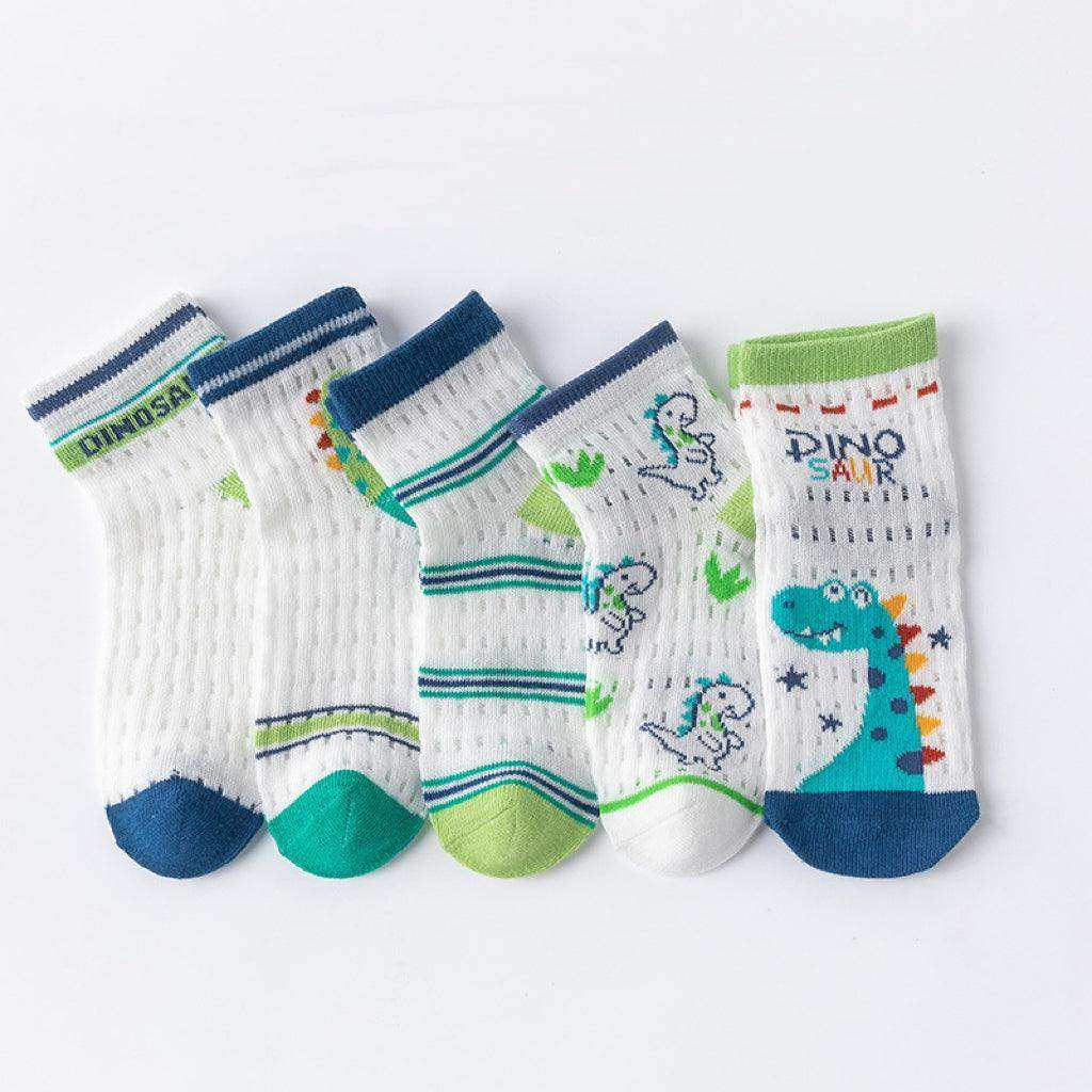 Baby Print Pattern Mesh Soft Cotton Socks 1Bag=5Pairs - Skoutley Outdoors LLC