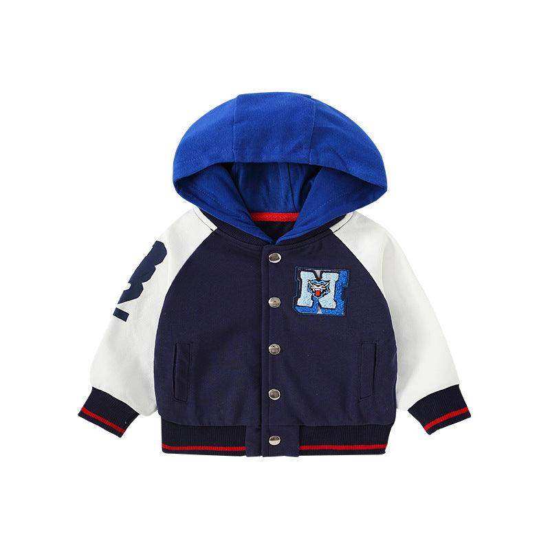 Baby Boy Embroidered Pattern Colorblock Design Cool Coat - Skoutley Outdoors LLC