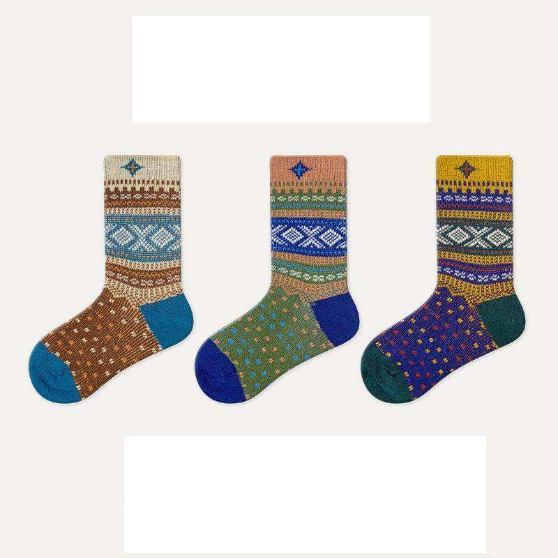 Kids Unisex Vintage Pattern Comfortable Crew Socks Set - Skoutley Outdoors LLC