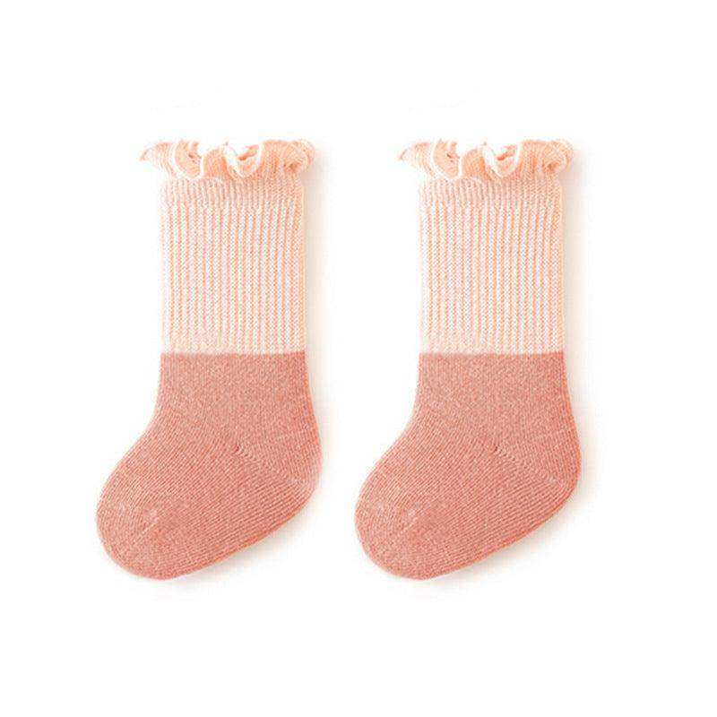 Baby Kids Unisex Color Patchwork Comfortable Ruffle Fringe Crew Socks - Skoutley Outdoors LLC