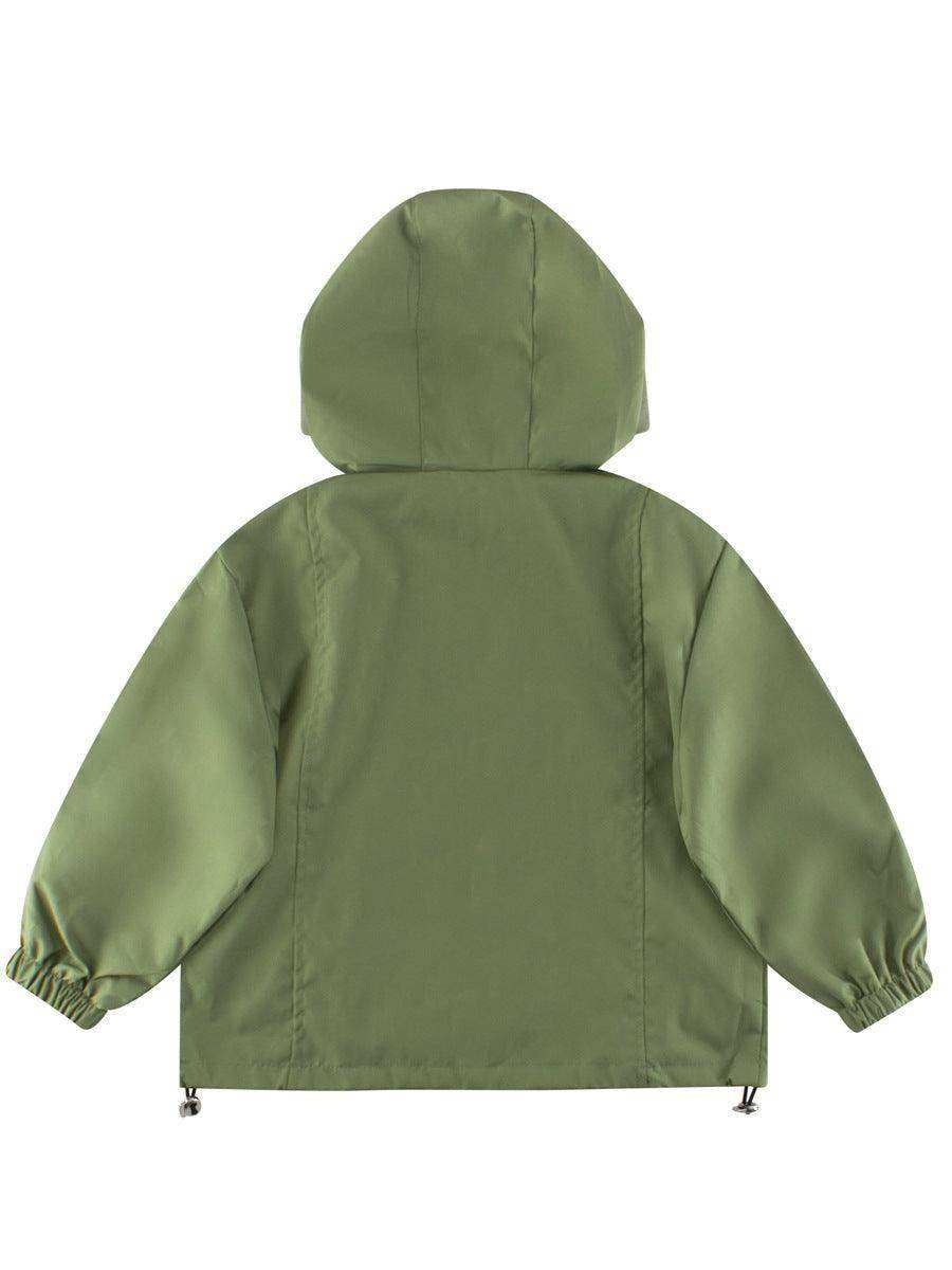 European and American Style Kids’ Outerwear: Color Patchwork Long Sleeves Single Breasted Hooded Coat for Children - Skoutley Outdoors LLC