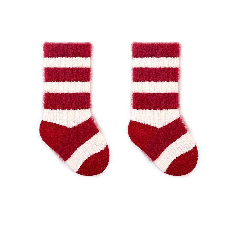 Warm Boneless Children’s Fleece-lined Socks for Autumn and Winter, Thickened and Festive Red - Skoutley Outdoors LLC