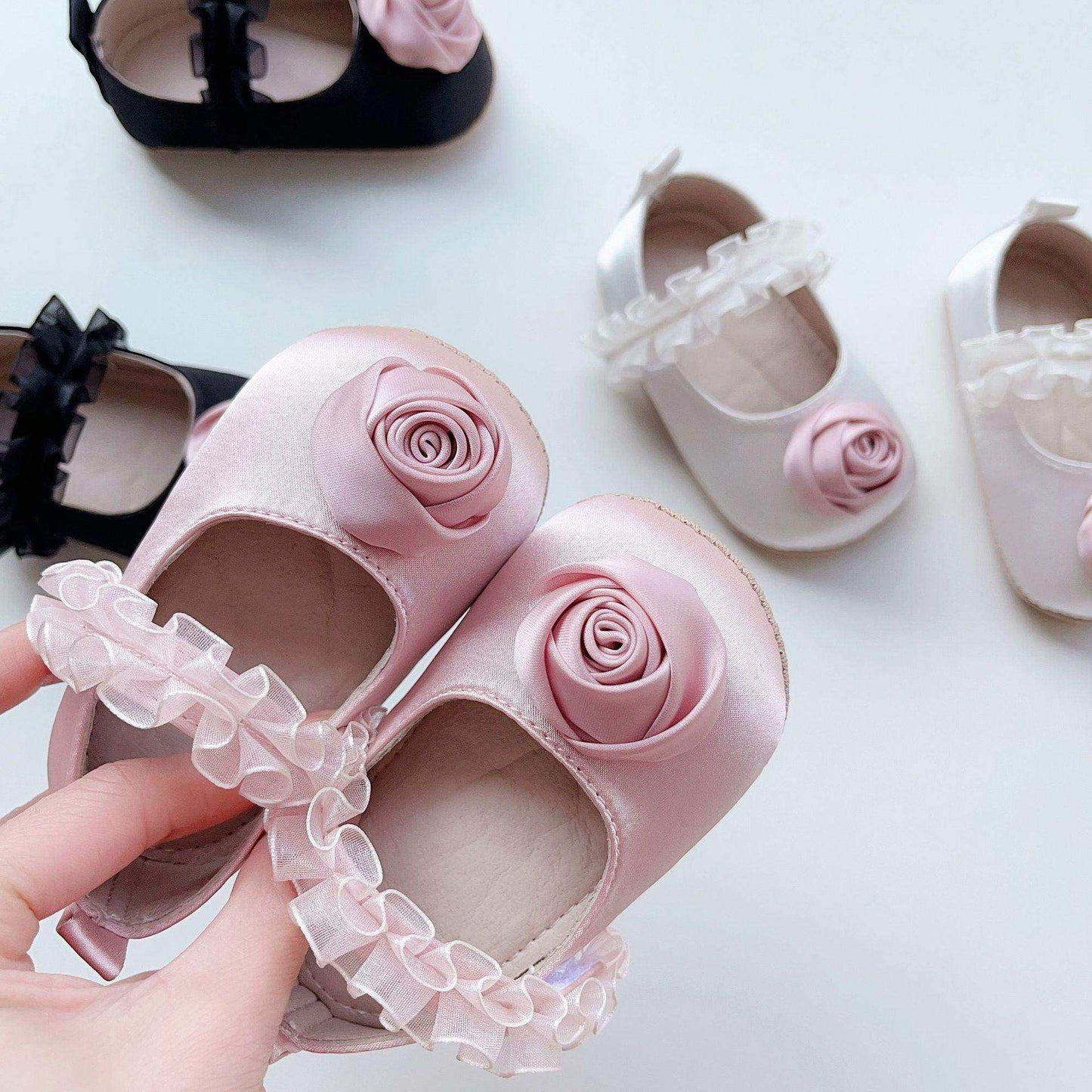 New Arrival Baby Girl 3D Flower Ruffle Lace Toddler Soft-Sole Anti-Slip Walking Shoes - Skoutley Outdoors LLC