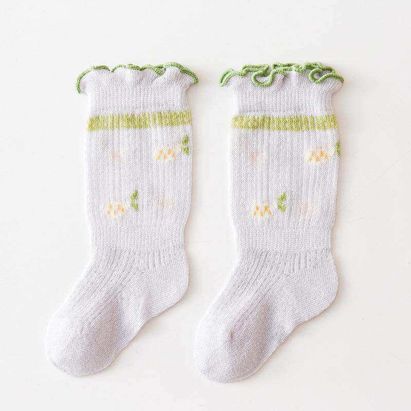 Baby Girk Floral Print Pattern Mesh Breathable High Tube Socks - Skoutley Outdoors LLC