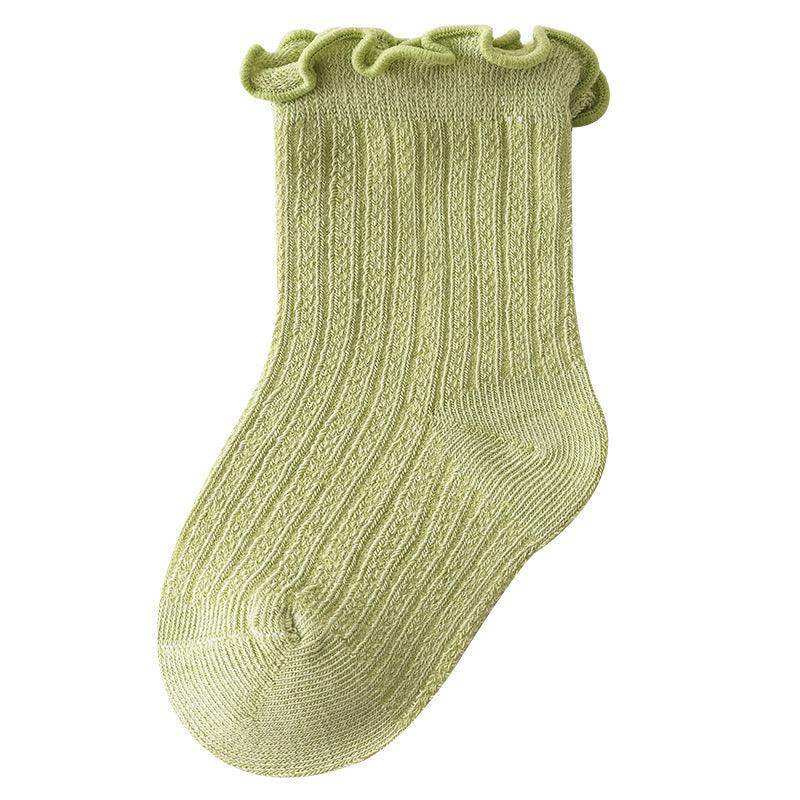 Baby Solid Color Mesh Breathable Ruffle Design Socks - Skoutley Outdoors LLC