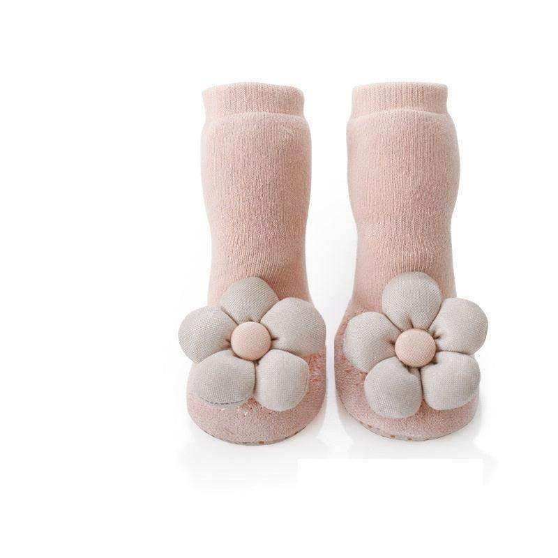 Baby Girl Big Flower Design Non-Slip Mid Tube Shoes - Skoutley Outdoors LLC