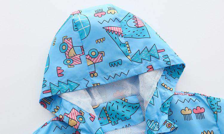 Baby Boy Cartoon Pattern Zipper Front Design Mesh Cloth Jacket Coat - Skoutley Outdoors LLC