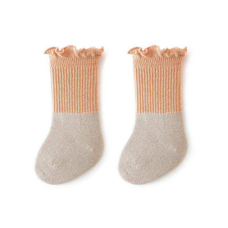 Baby Kids Unisex Color Patchwork Comfortable Ruffle Fringe Crew Socks - Skoutley Outdoors LLC