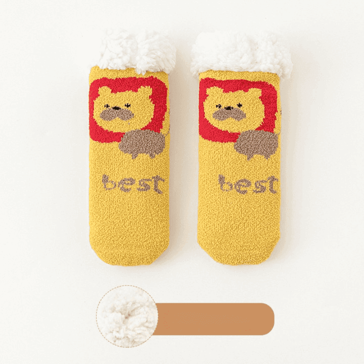 Baby Cartoon Pattern Thickened Lambswool Coral Fleece Socks - Skoutley Outdoors LLC