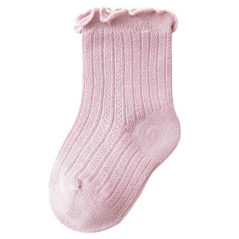 Baby Solid Color Mesh Breathable Ruffle Design Socks - Skoutley Outdoors LLC