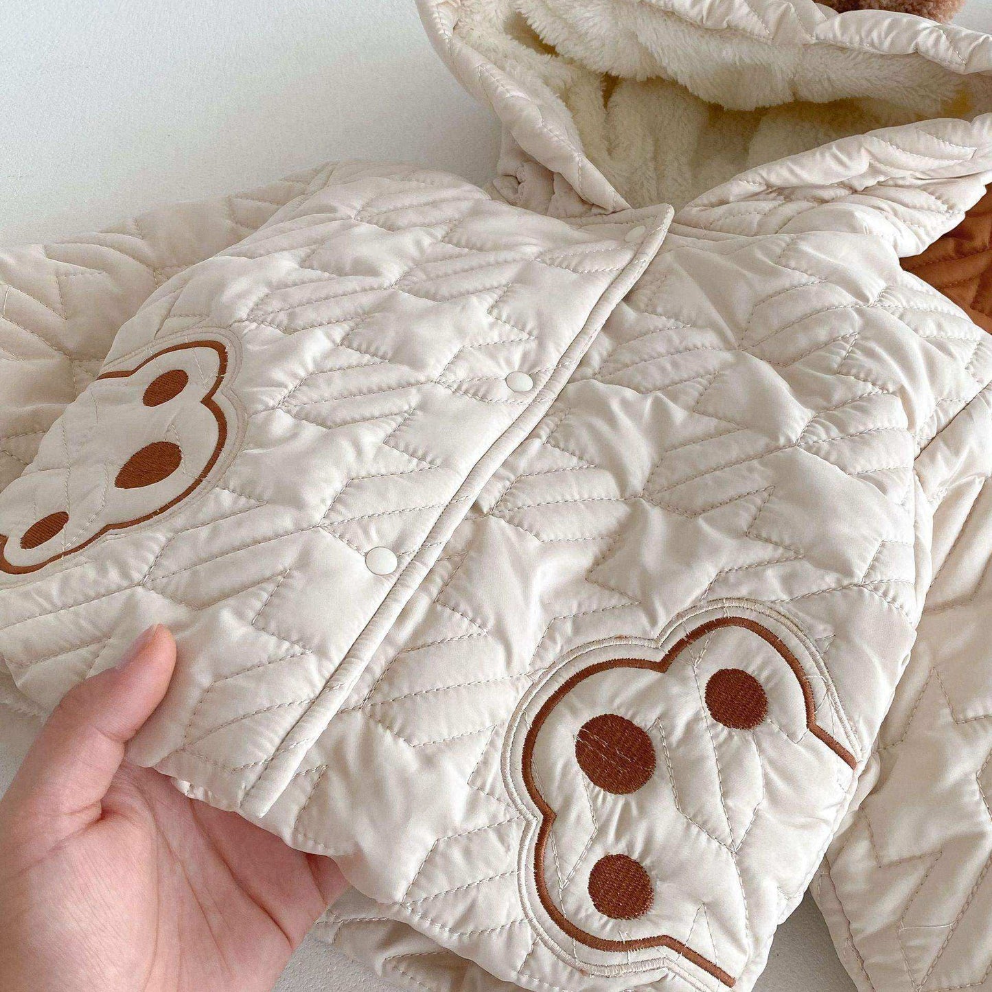 Winter Infant Baby Unisex Teddy Paws Pattern Long Sleeves Coat With Thick Pants Cute Sets - Skoutley Outdoors LLC