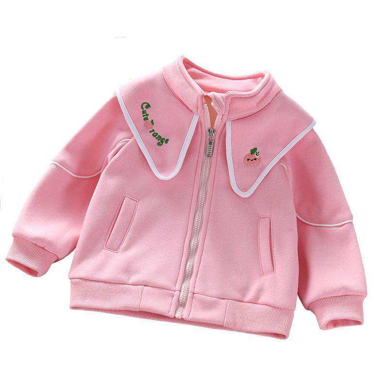 Baby Girl Embroidered Lapel Design Solid Color Quality Coat - Skoutley Outdoors LLC