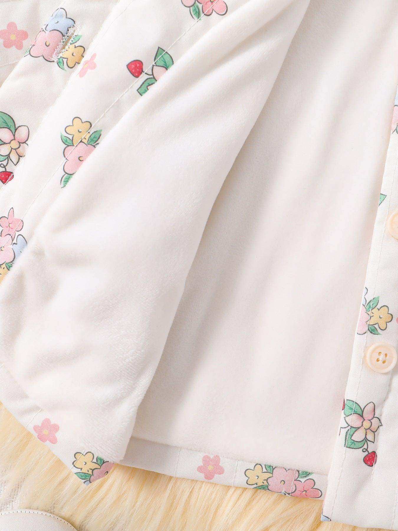 Baby Girls Floral White Rabbit Hoodie Design Popular Coat - Skoutley Outdoors LLC