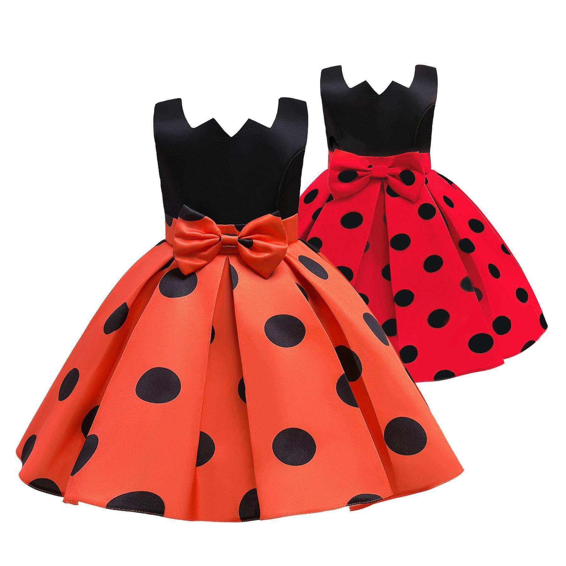 Baby Girl Polka Dot Graphic Sleeveless Performance Evening Dress - Skoutley Outdoors LLC